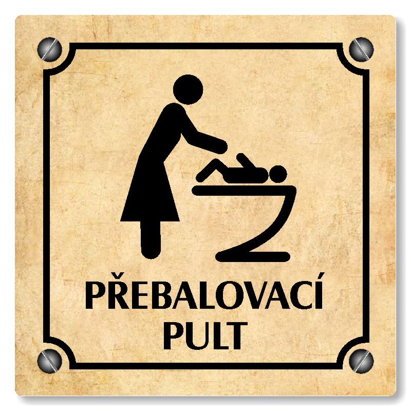 Přebalovací pult, 80x80mm, pergamen, Kansas